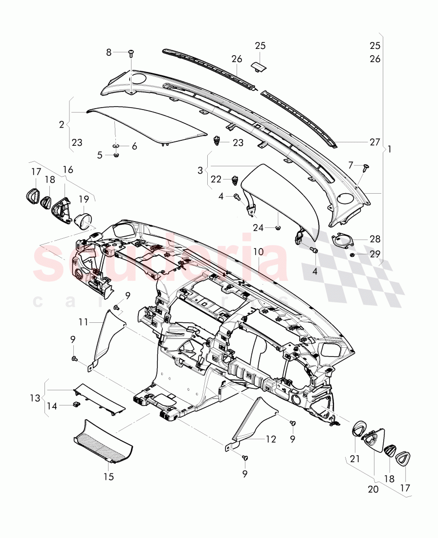 cover and trim, for dashboard, dashboard installation parts of Bentley Bentley Continental Flying Spur (2013+)