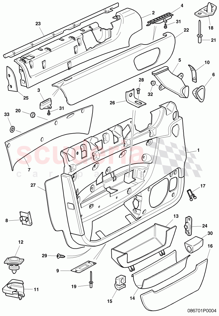 door panel, D - MJ 2006>>, F >> 3W-6-034 094 of Bentley Bentley Continental Flying Spur (2006-2012)