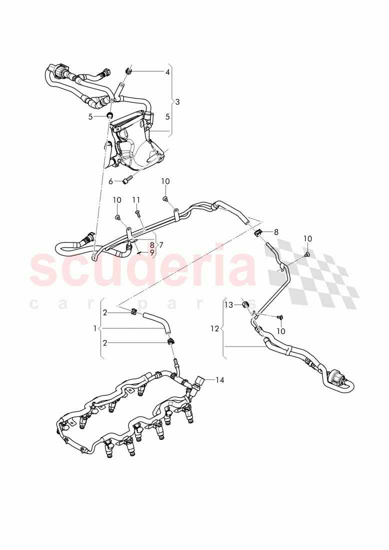 Fuel supply line, valve for charcoal, cannister, Engine bay of Bentley Bentley Continental Supersports (2017+)