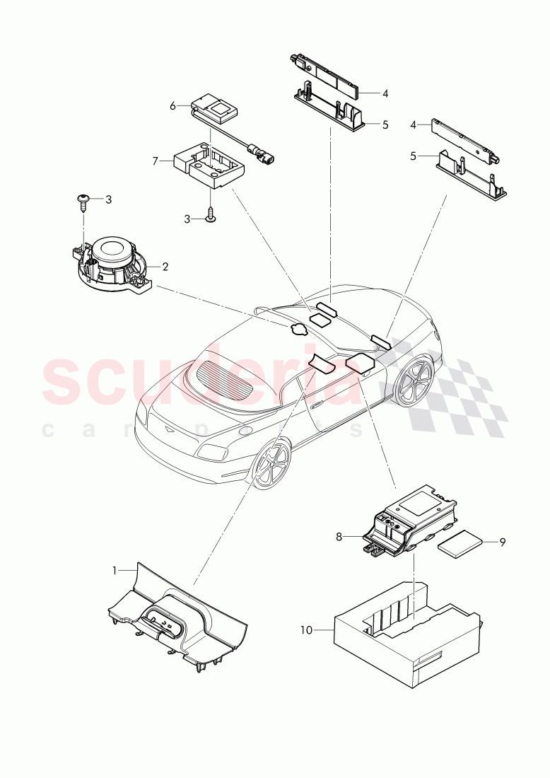 Control unit for emerg. call, module and communications unit, D - MJ 2017>> of Bentley Bentley Continental GTC (2011+)