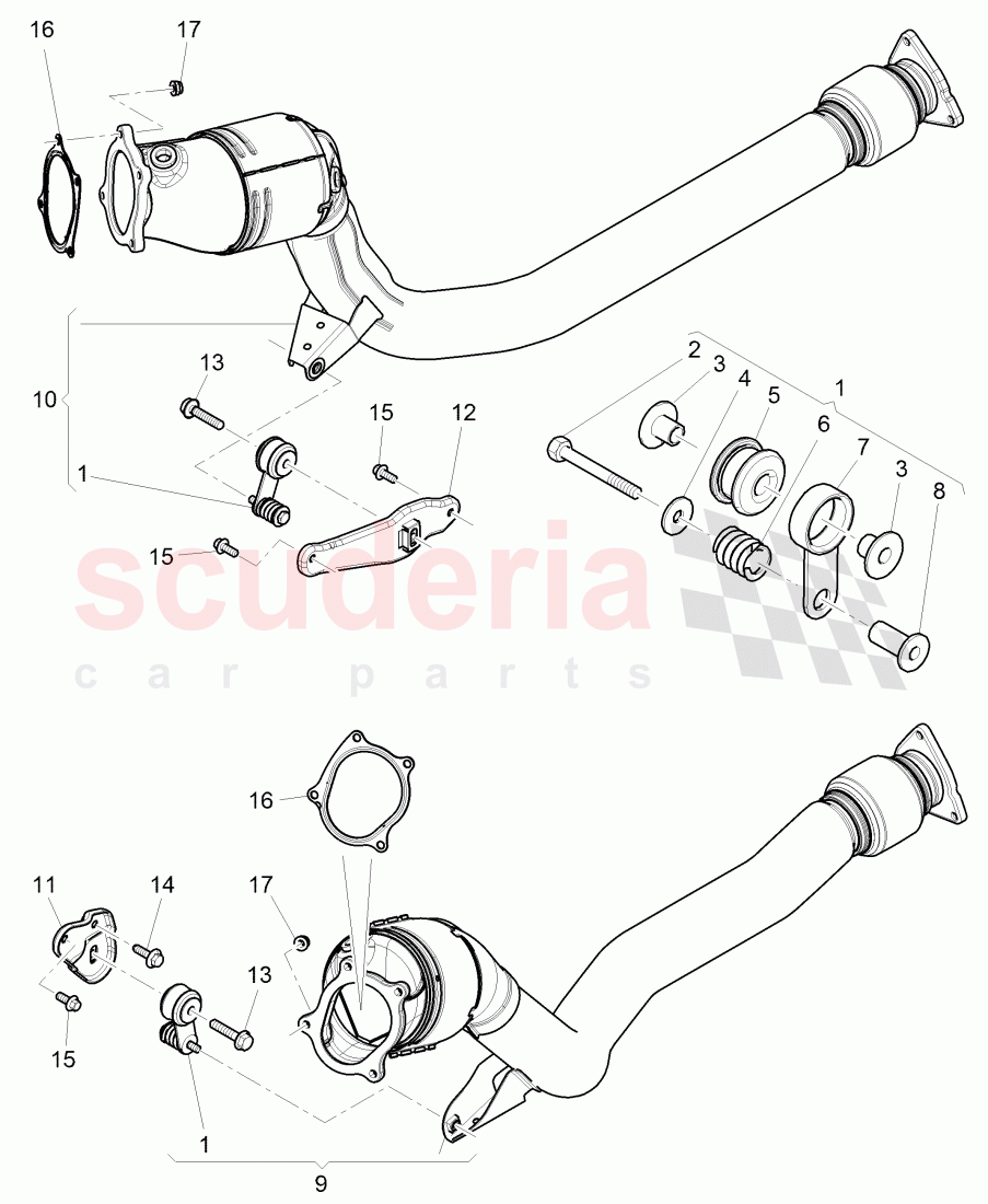 exhaust pipe with catalyst of Bentley Bentley Continental GT (2011-2018)