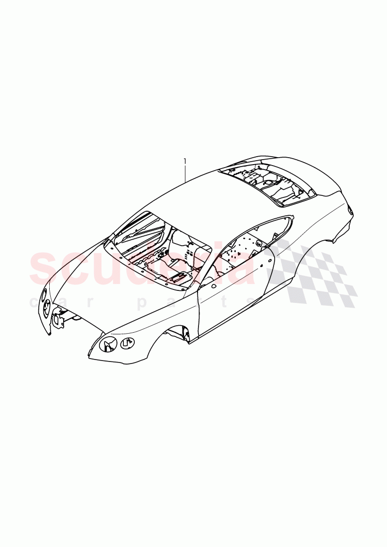 body shell, F >> 3W-D-082 508, F >> ZA-D-082 508 of Bentley Bentley Continental GT (2011-2018)