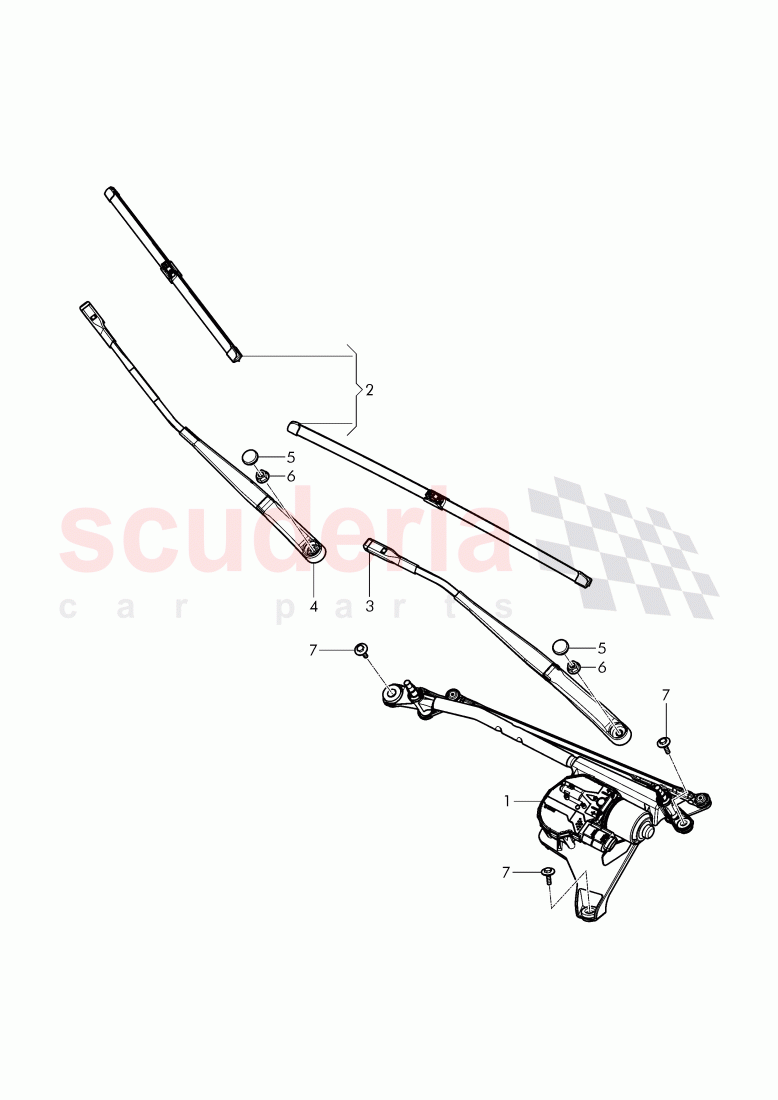 wiper motor, wiper arm with wiper, blade of Bentley Bentley Bentayga (2015+)