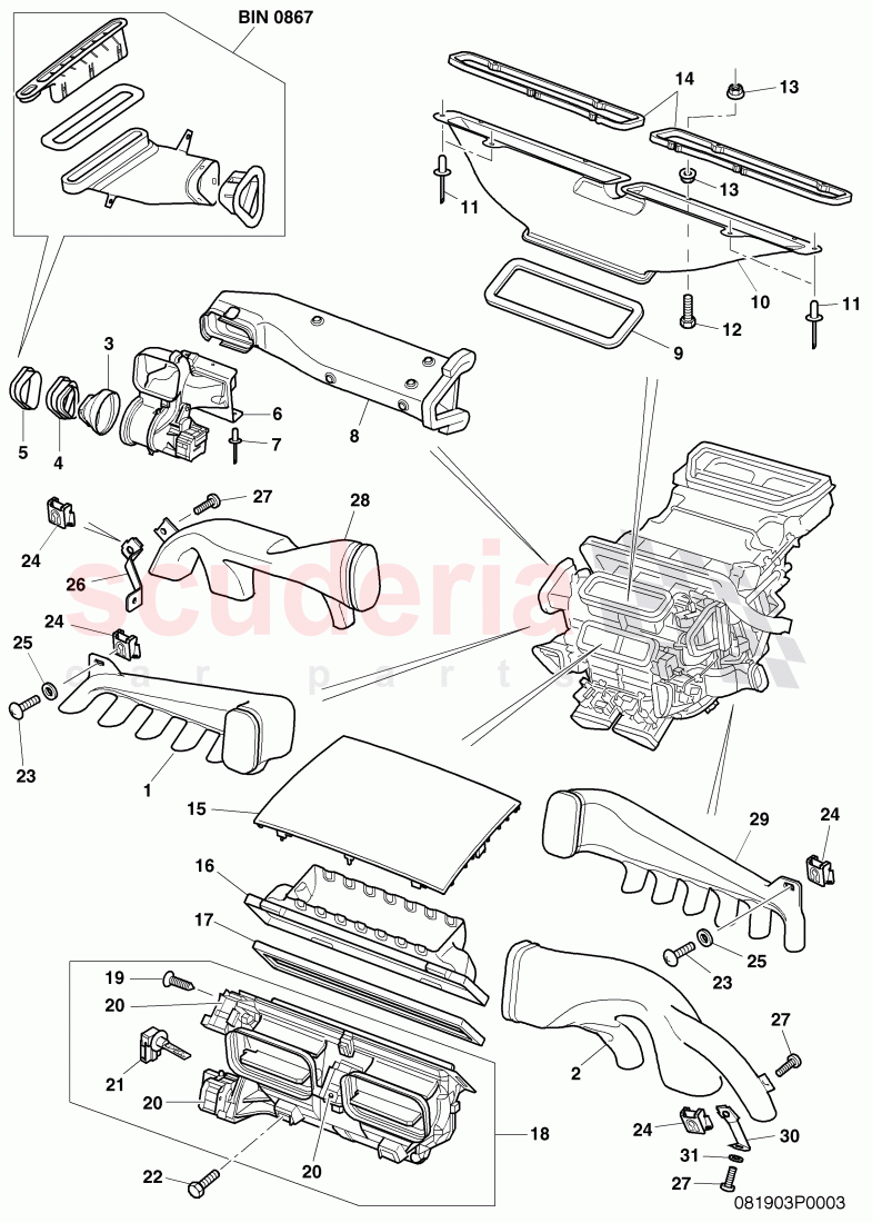 fresh air duct, F >> 3W-6-039 945 of Bentley Bentley Continental Flying Spur (2006-2012)