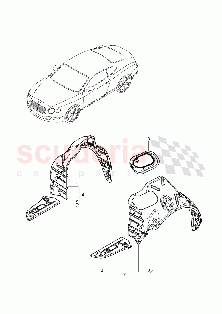 wheel housing, repair plate -, side panel, wheel arch of Bentley Bentley Continental GT (2011-2018)