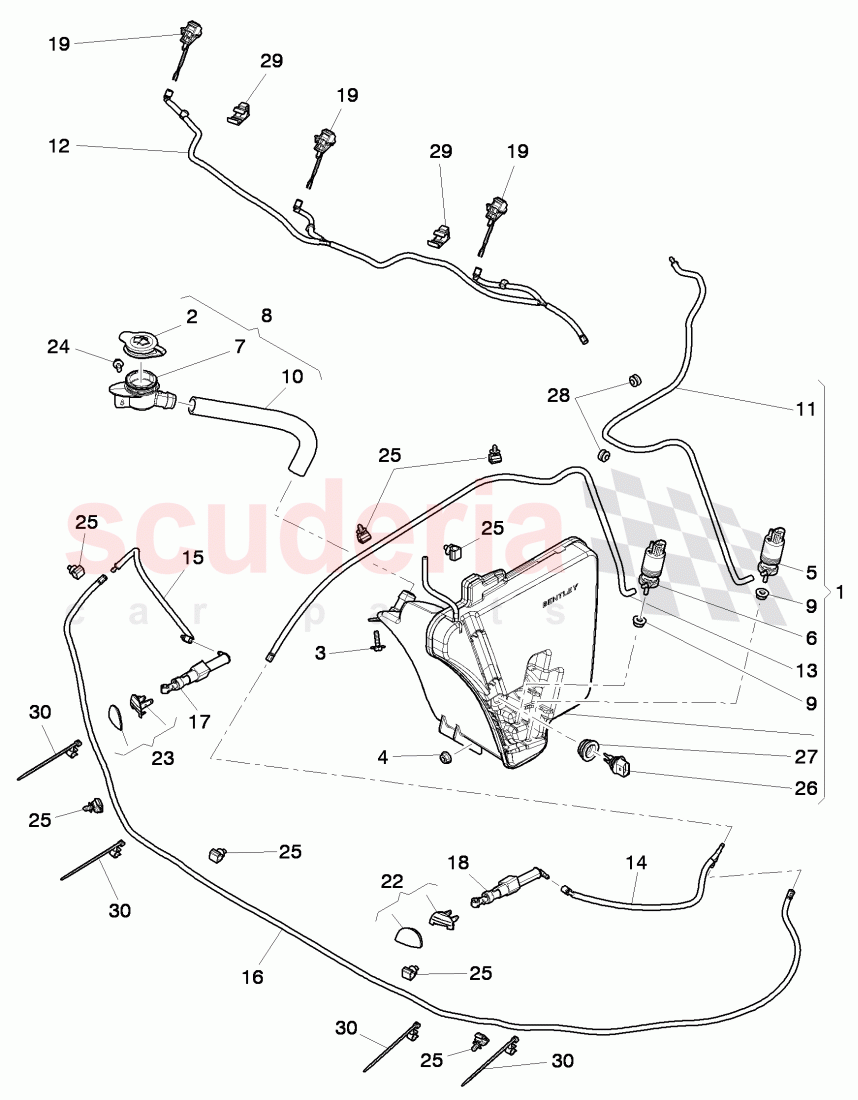 windshield washer unit, headlight washer system, D >> - MJ 2016 of Bentley Bentley Mulsanne (2010+)