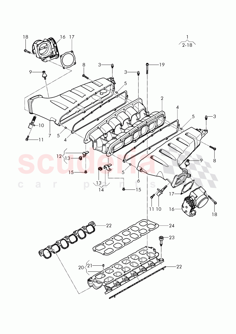 elbow, throttle valve, D - MJ 2016>> of Bentley Bentley Continental GTC (2011+)