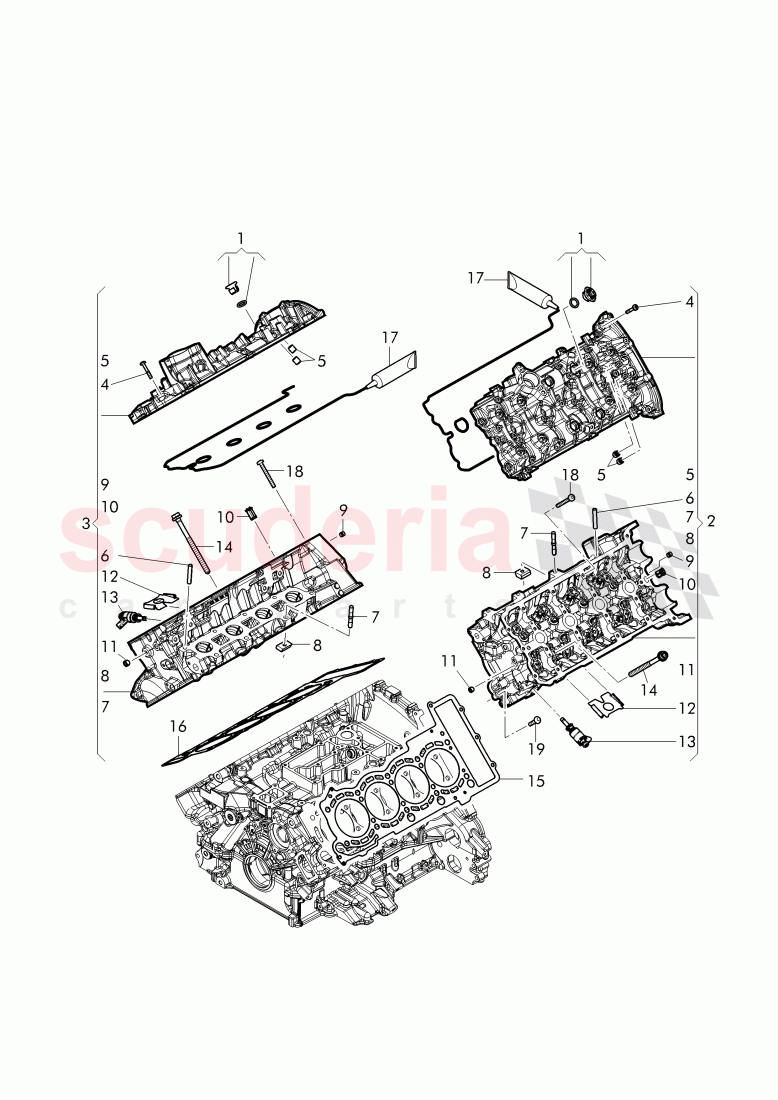 cylinder head, cylinder head cover of Bentley Bentley Continental GTC (2011+)