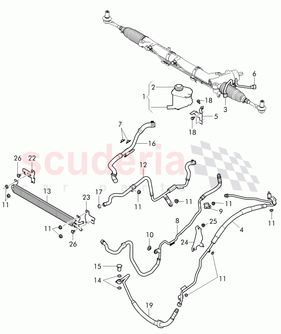 power steering, Reservoir, Pipes, Hoses, D - MJ 2015>> of Bentley Bentley Continental GTC (2011+)