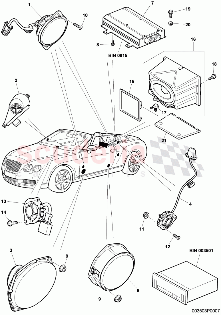 loudspeaker, D - MJ 2009>> of Bentley Bentley Continental GTC (2006-2010)