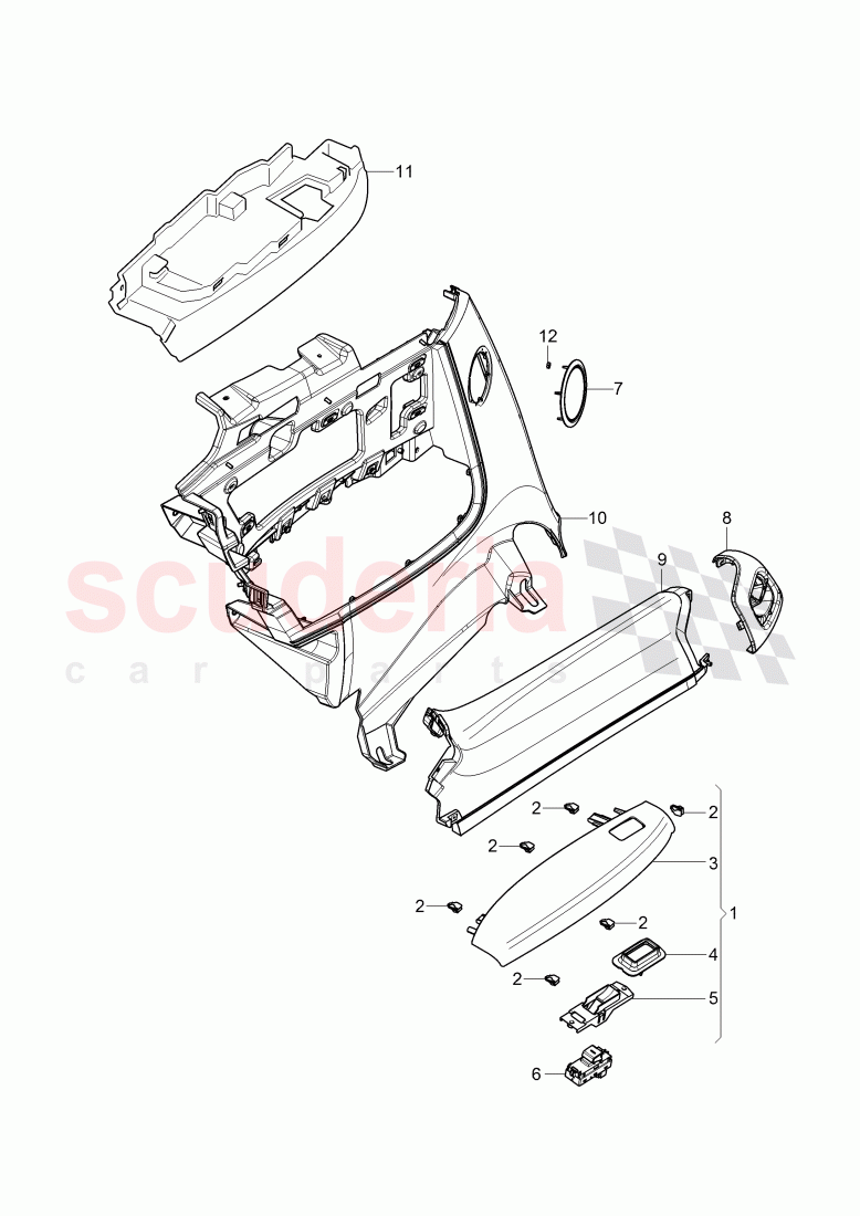 armrest, trim panel for rear panel of Bentley Bentley Continental GT (2011-2018)