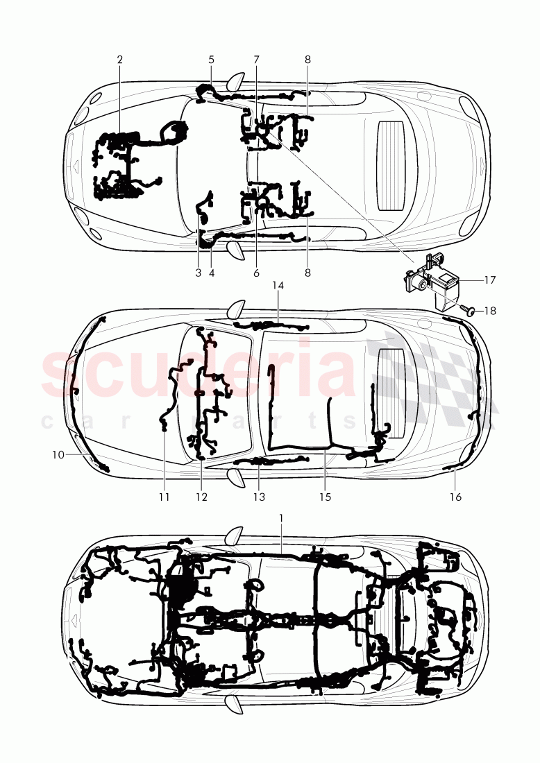 wiring harnesses of Bentley Bentley Continental Supersports Convertible (2017+)