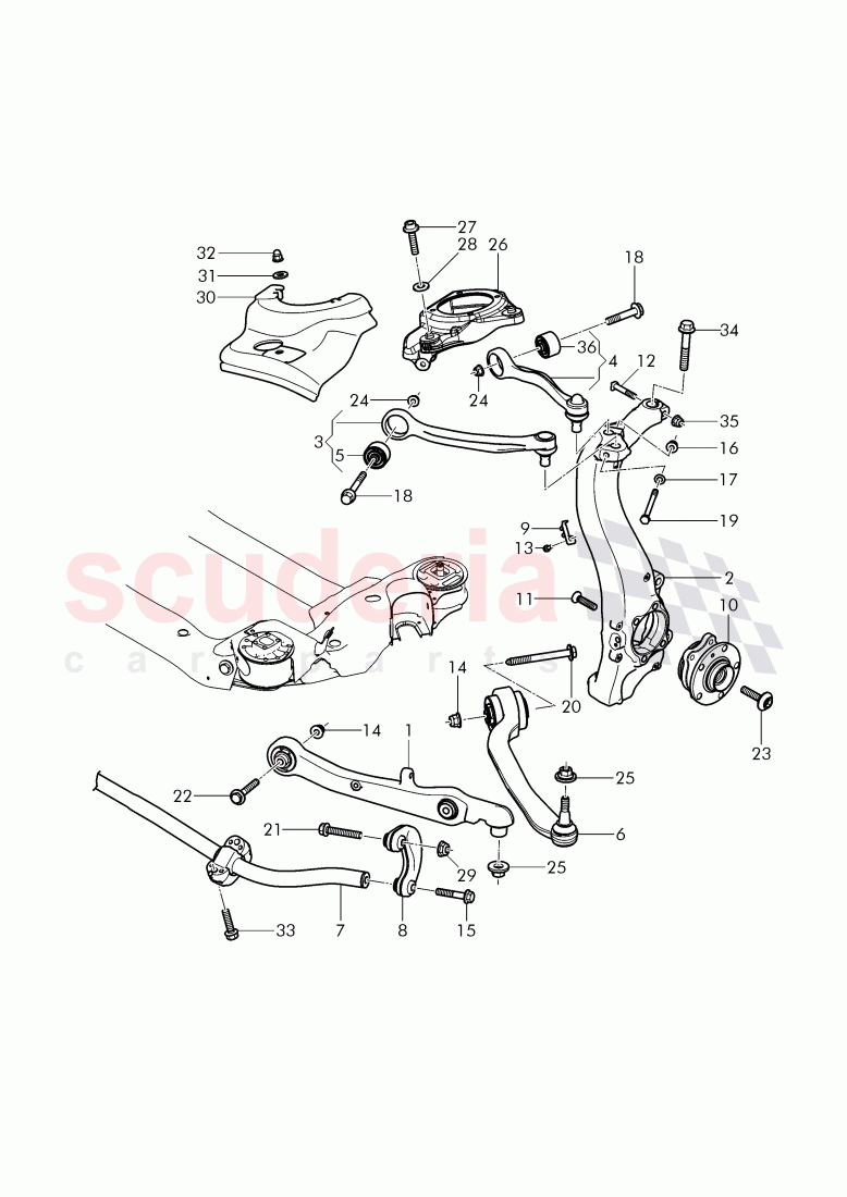 control arm, wheel bearing housing of Bentley Bentley Continental GTC (2011+)