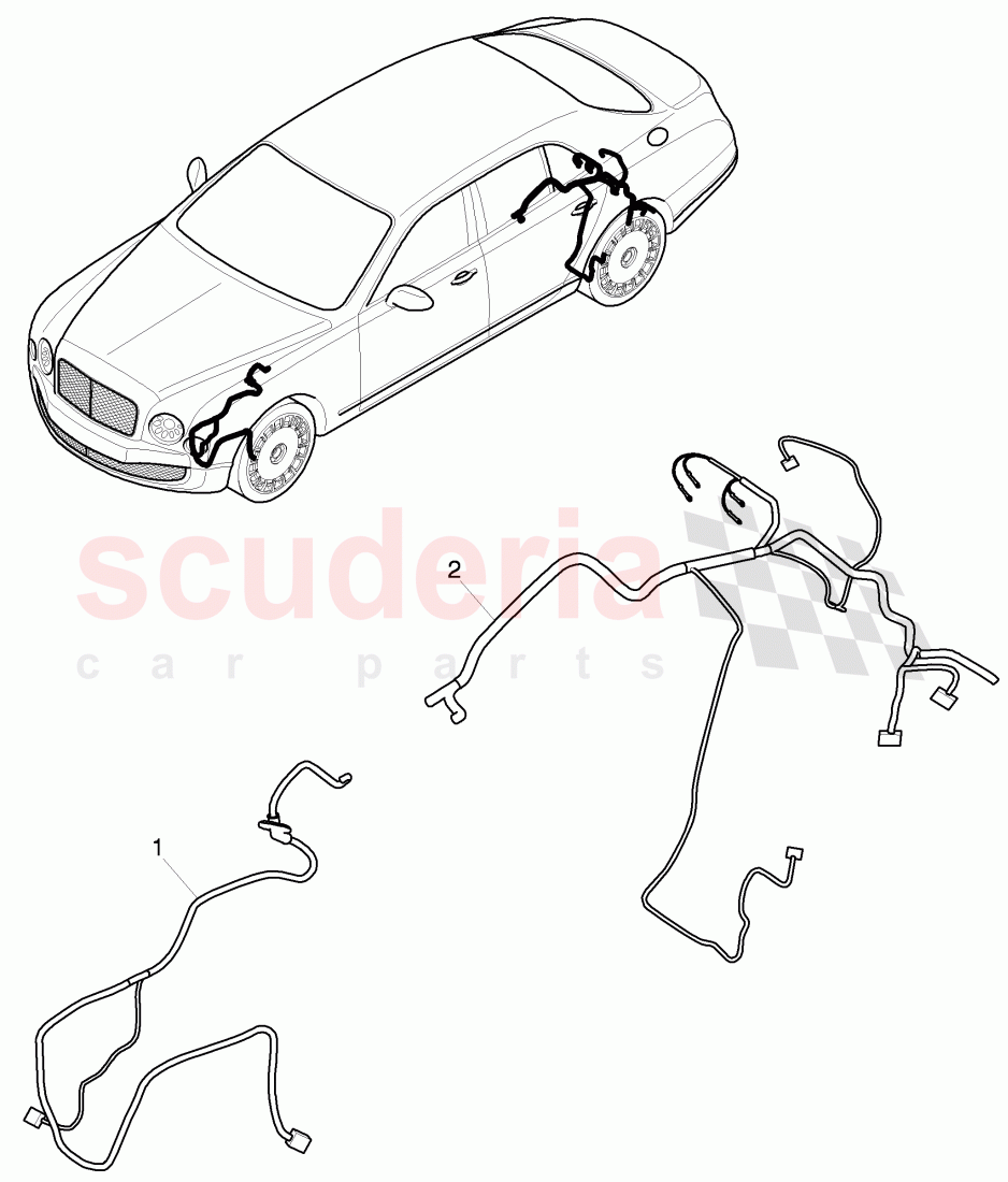 electric cable, wheel housing, D - MJ 2017>> of Bentley Bentley Mulsanne (2010+)