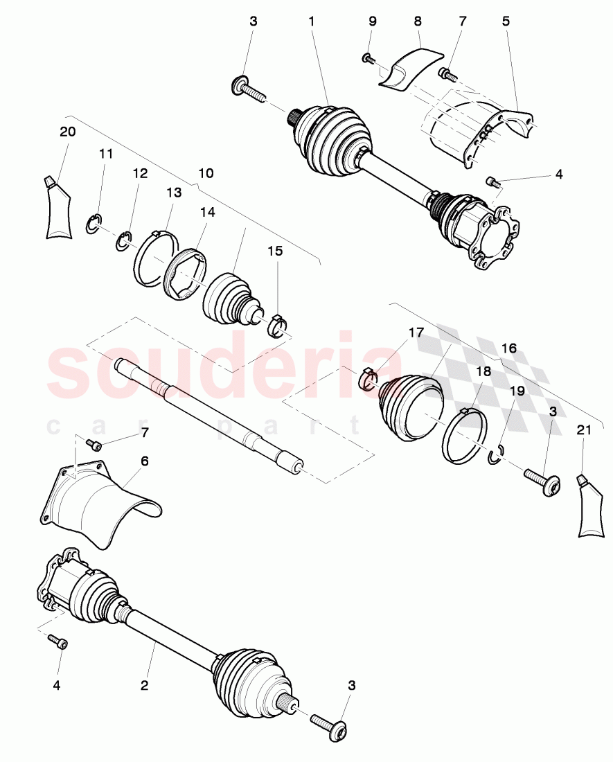 drive shaft, for automatic transmission of Bentley Bentley Continental GT (2011-2018)