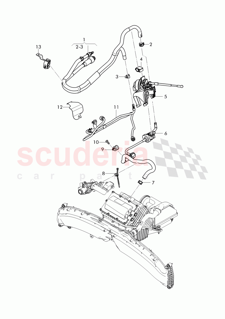 Fuel line with vent, hose, valve for charcoal, cannister of Bentley Bentley Continental GTC (2011+)