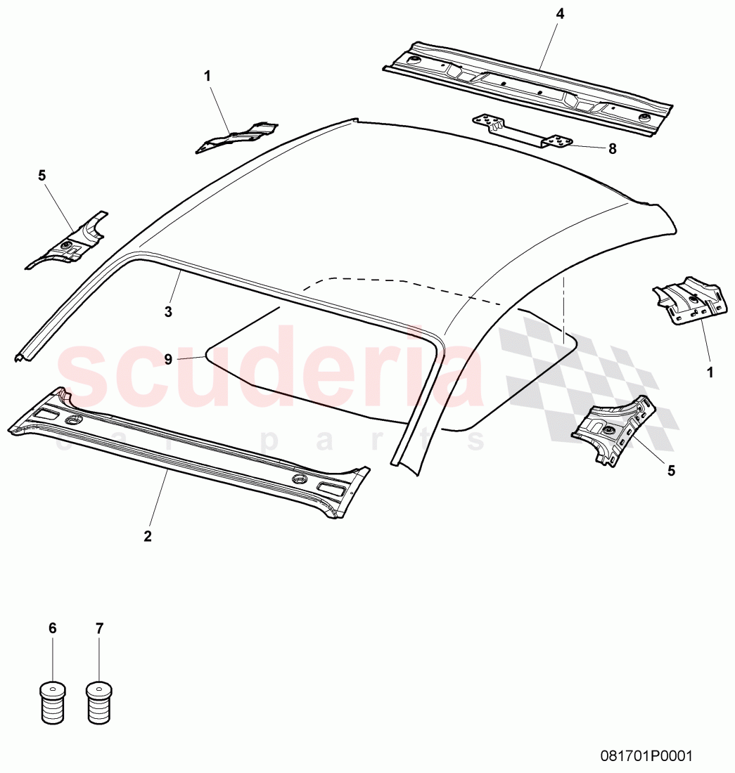 roof of Bentley Bentley Continental GT (2003-2010)