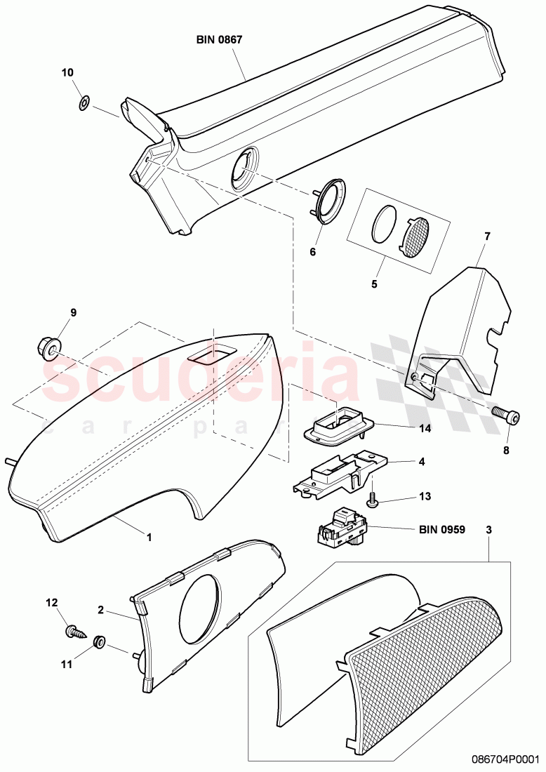 armrest of Bentley Bentley Continental GT (2003-2010)