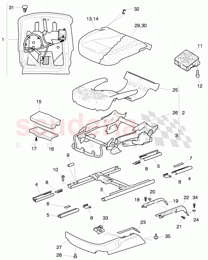 seat support, D - MJ 2009>> of Bentley Bentley Continental Flying Spur (2006-2012)