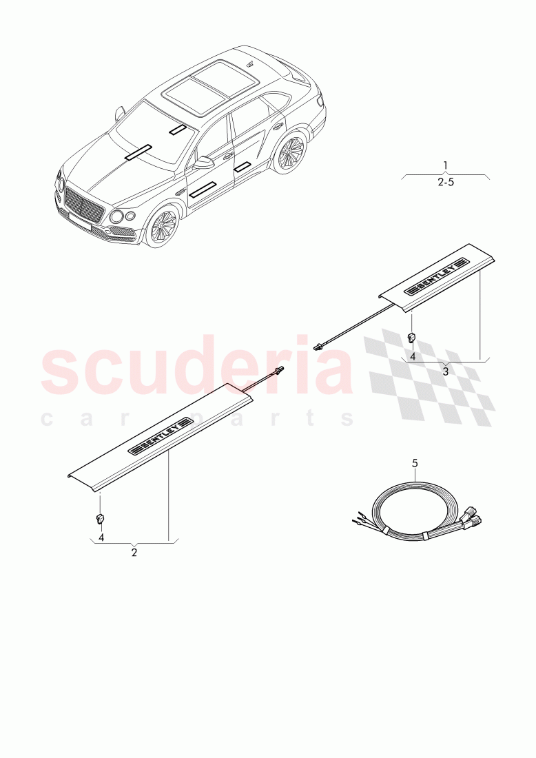 Original Accessories, Entry strip, illuminated of Bentley Bentley Bentayga (2015+)