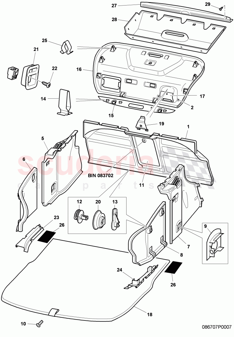 trunk linings, D - MJ 2009>> of Bentley Bentley Continental GT (2003-2010)