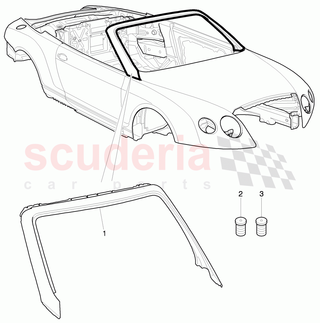 repair plate -, windshield frame of Bentley Bentley Continental GTC (2011+)