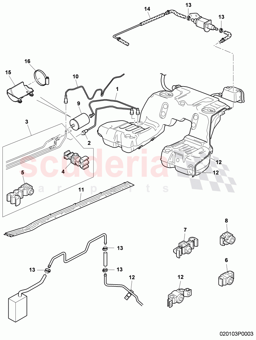 fuel line with breather and vacuum, pipe, fuel line, fuel filter, D >> - MJ 2010 of Bentley Bentley Continental Flying Spur (2006-2012)