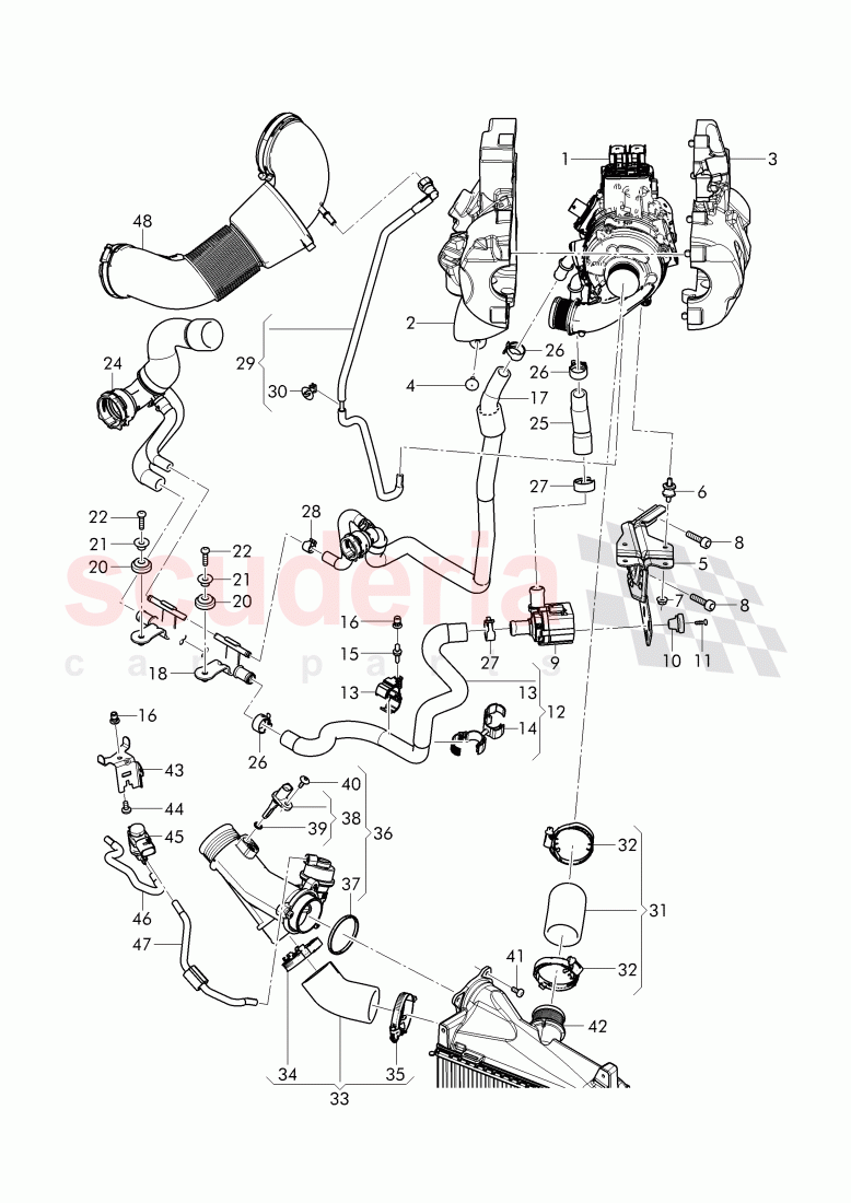 air compressor, Refrigeration system, for compressor, pressure hose of Bentley Bentley Bentayga (2015+)