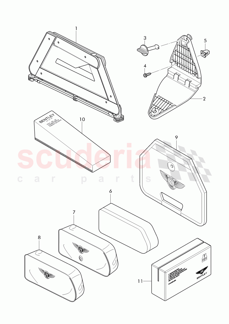 warning triangle, first aid kit of Bentley Bentley Continental GTC (2011+)