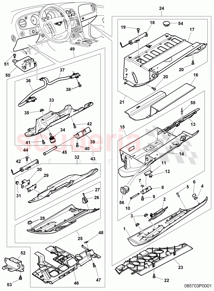 dashboard installation parts, D >> - MJ 2006 of Bentley Bentley Continental GT (2003-2010)