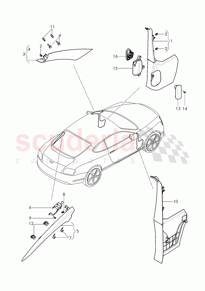 side trim panels of Bentley Bentley Continental GT (2011-2018)