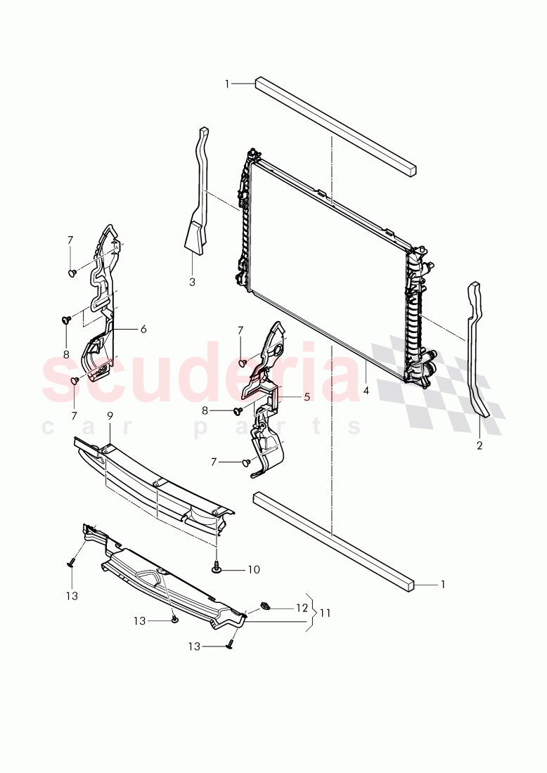 air duct, Coolant radiator, D - MJ 2015>> - MJ 2015 of Bentley Bentley Continental GT (2011-2018)