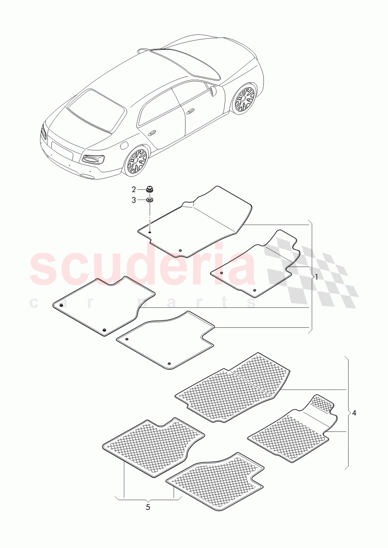 Original Accessories, floor covering of Bentley Bentley Continental Flying Spur (2013+)