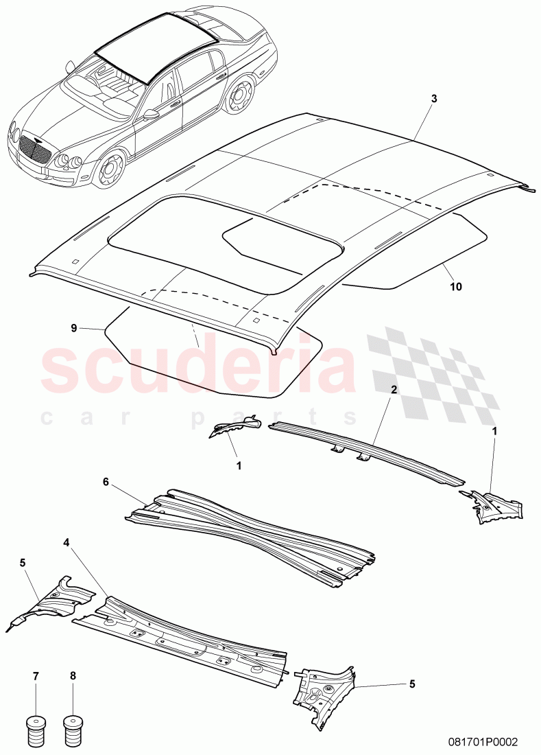 roof of Bentley Bentley Continental Flying Spur (2006-2012)