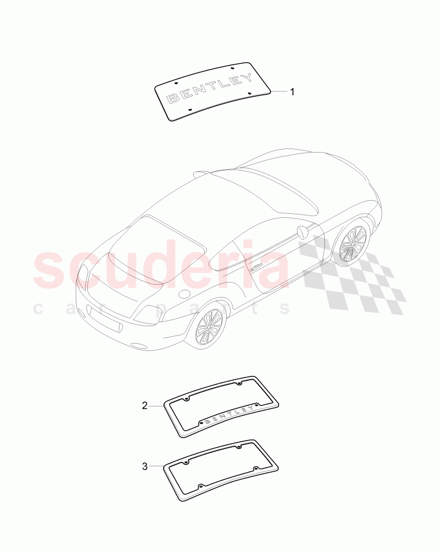 Original Accessories, license plate bracket of Bentley Bentley Continental Supersports (2009-2011)