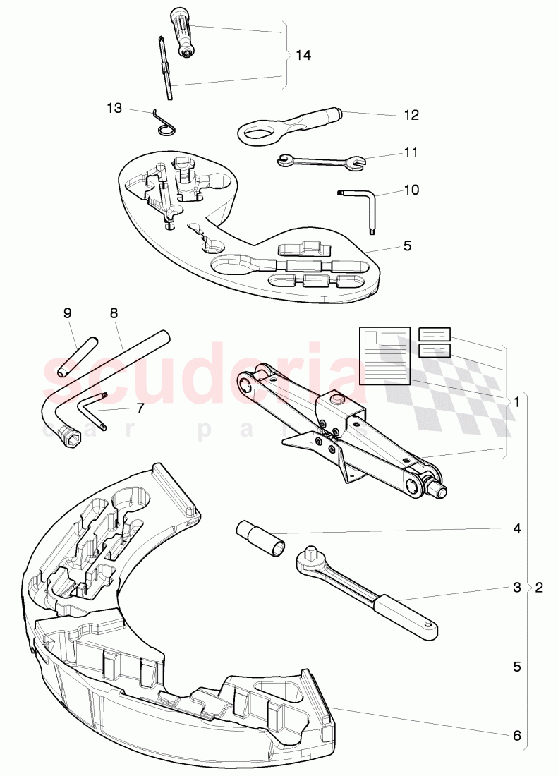 Vehicle tools, Spare Wheel, Service kit of Bentley Bentley Continental GTC (2006-2010)