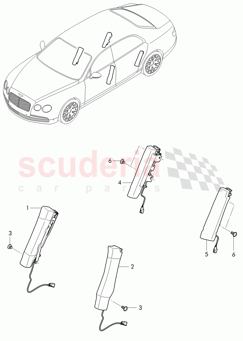 side air bag unit of Bentley Bentley Continental Flying Spur (2013+)