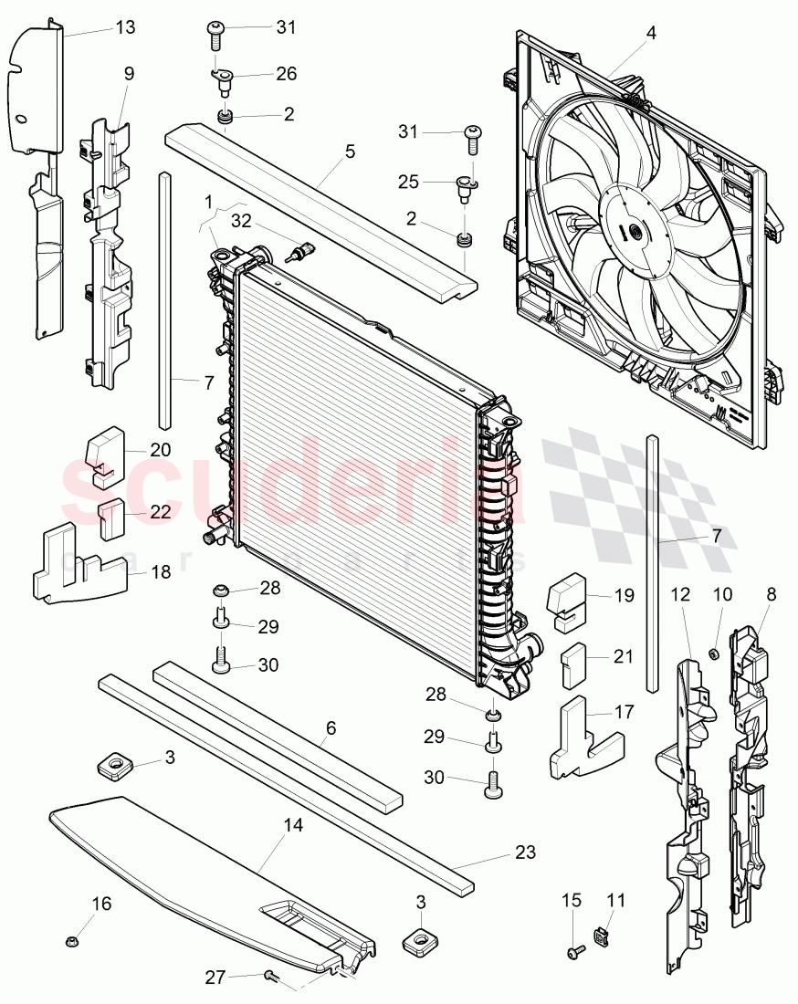 Coolant radiator, air duct, D >> - MJ 2016 of Bentley Bentley Mulsanne (2010+)