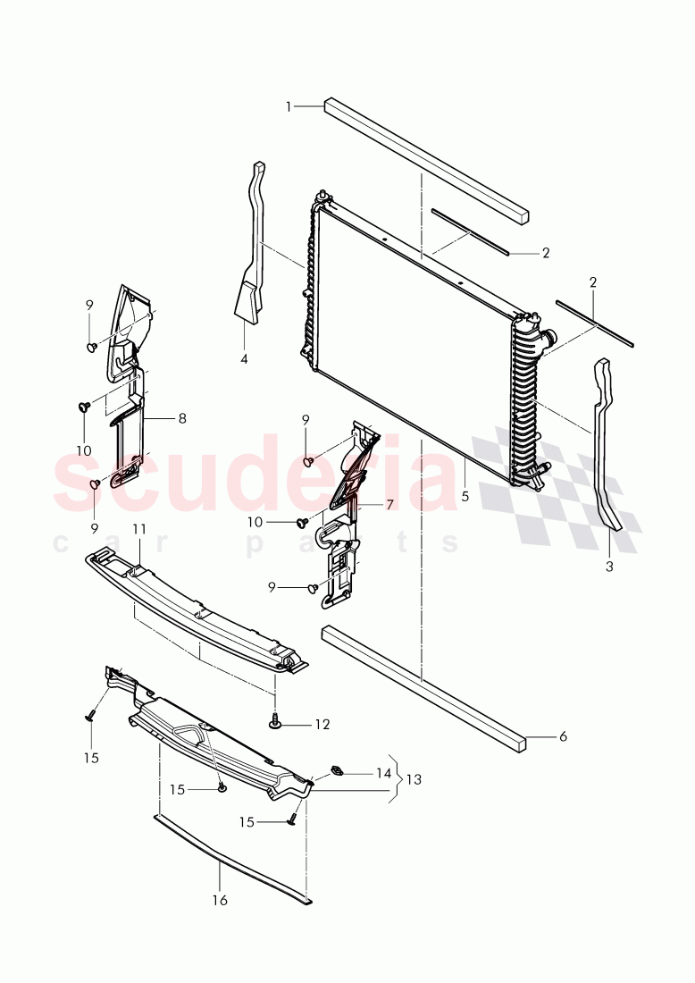 air duct, Coolant radiator, D - MJ 2016>> of Bentley Bentley Continental GTC (2011+)