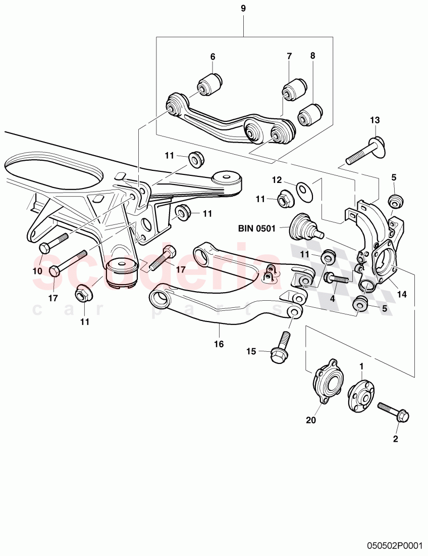 track control arm, F 3W-4-020 001>> 3W-7-051 362 of Bentley Bentley Continental GT (2003-2010)