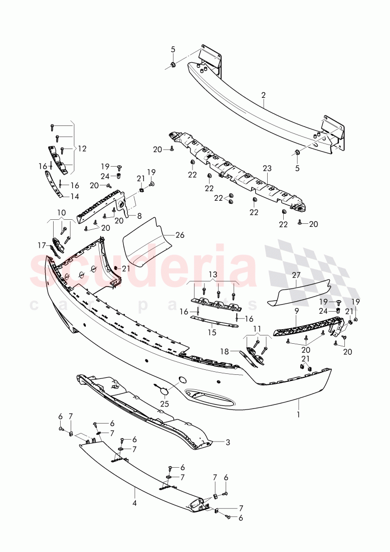 Bumper, complete, D - MJ 2017>> of Bentley Bentley Continental Flying Spur (2013+)