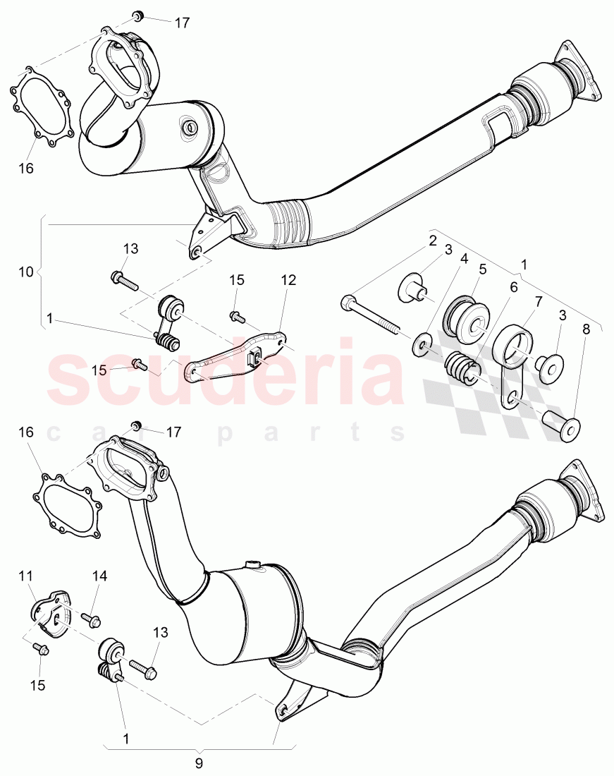 exhaust pipe with catalyst of Bentley Bentley Continental GTC (2011+)