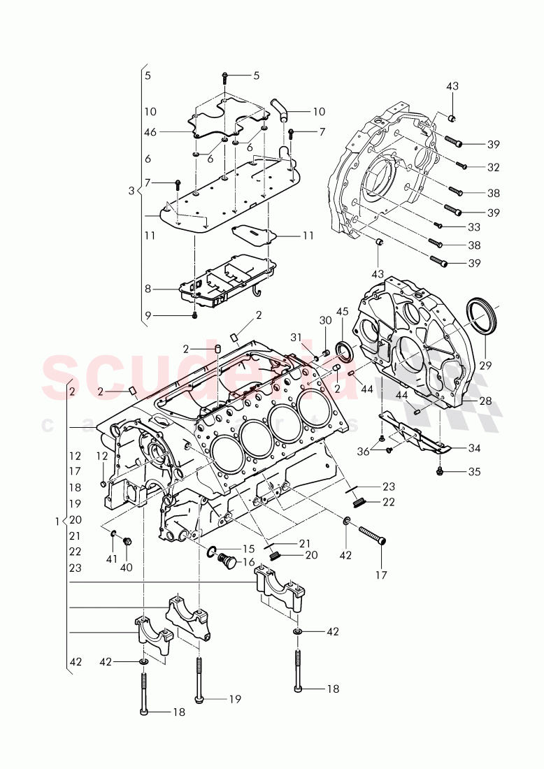 crankcase of Bentley Bentley Mulsanne (2010+)