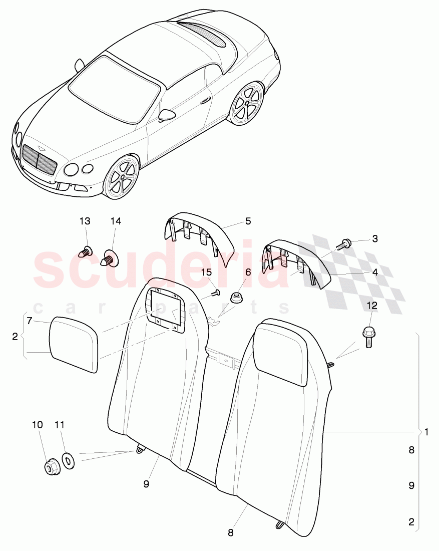 rear seat, D - MJ 2016>> of Bentley Bentley Continental GTC (2011+)