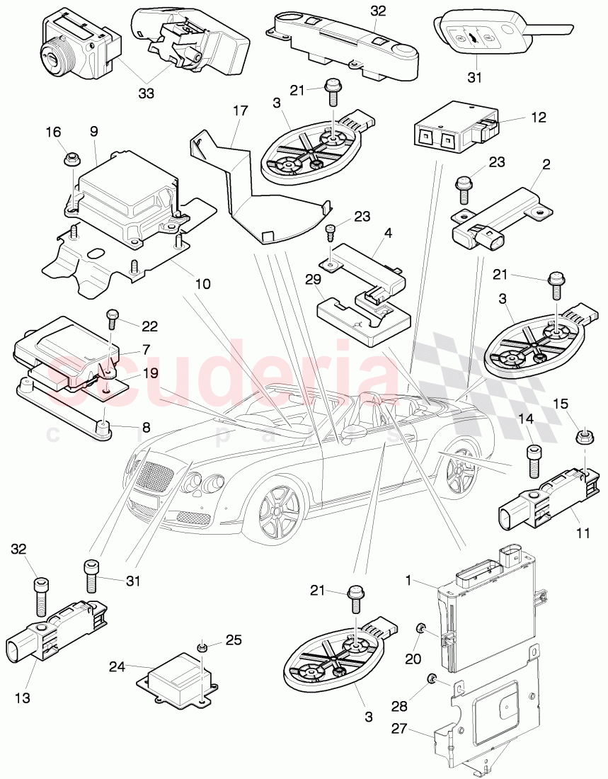 Control systems for comfort, systems and safety, D - MJ 2012>> of Bentley Bentley Continental Supersports (2009-2011)