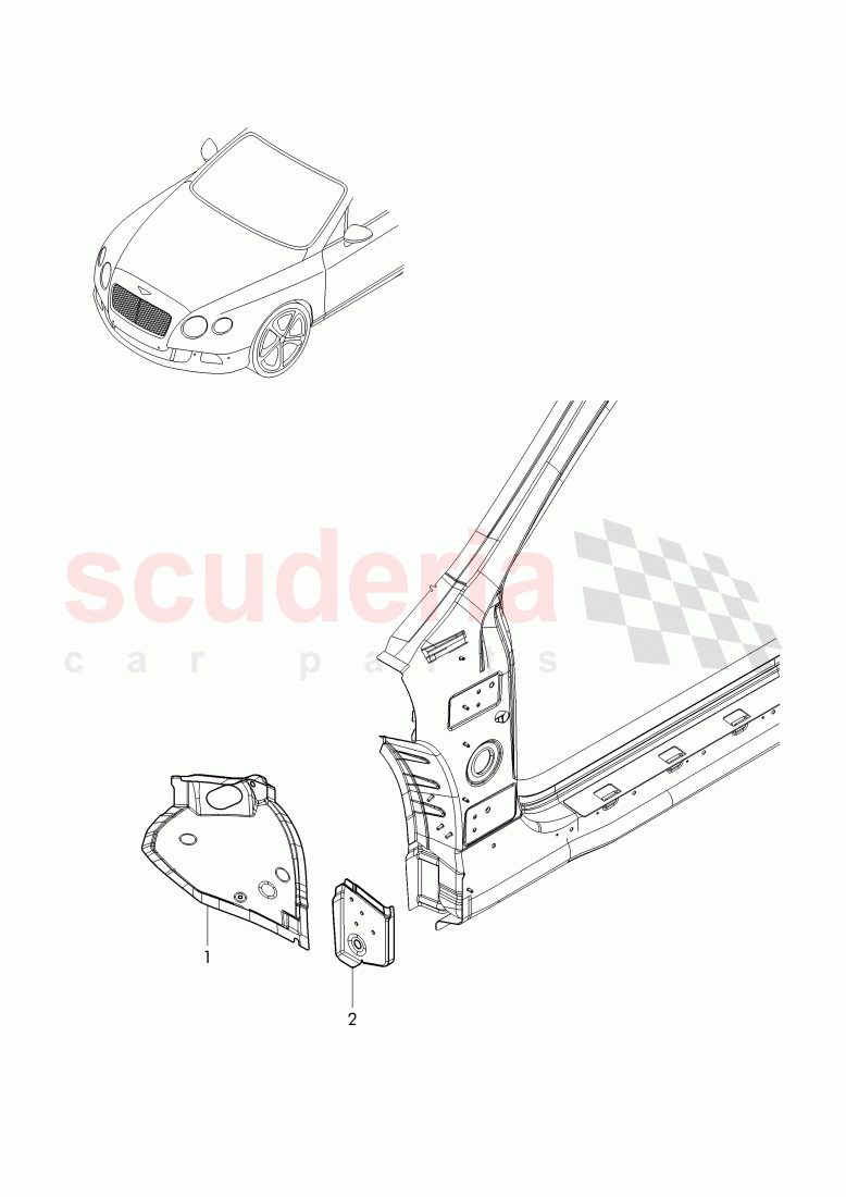 repair plate -, side panel, wheel arch of Bentley Bentley Continental GTC (2011+)