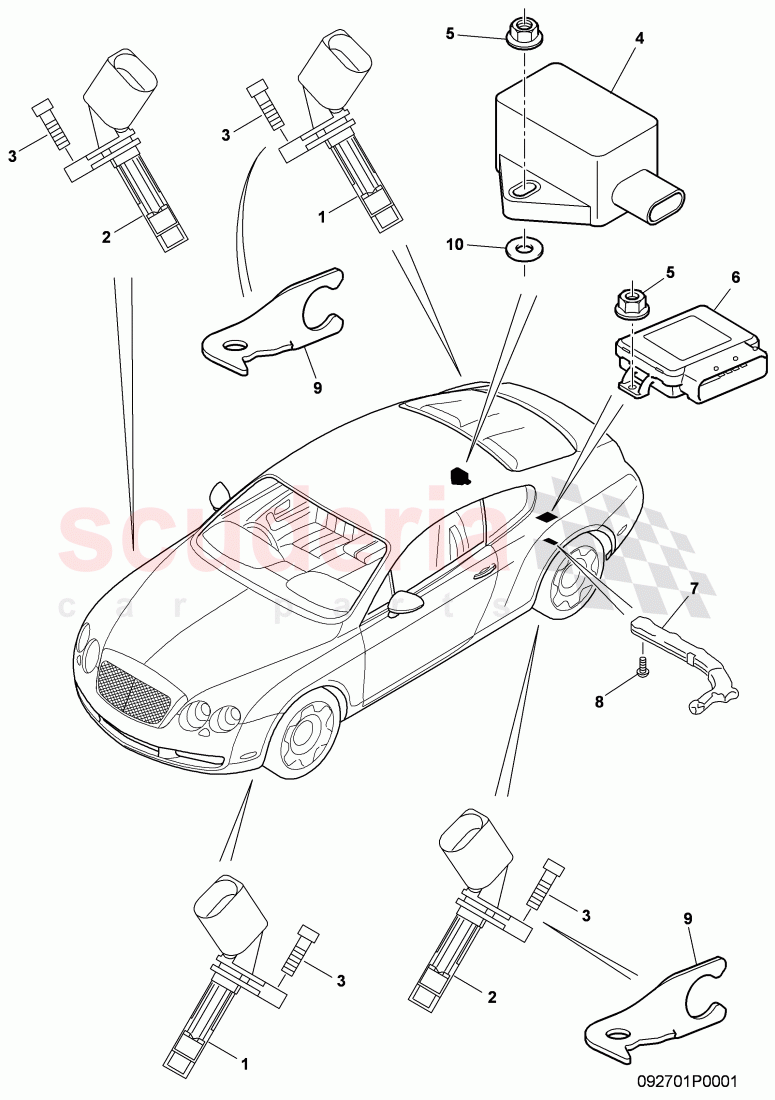 Control unit for ABS, speed sensor of Bentley Bentley Continental Supersports (2009-2011)