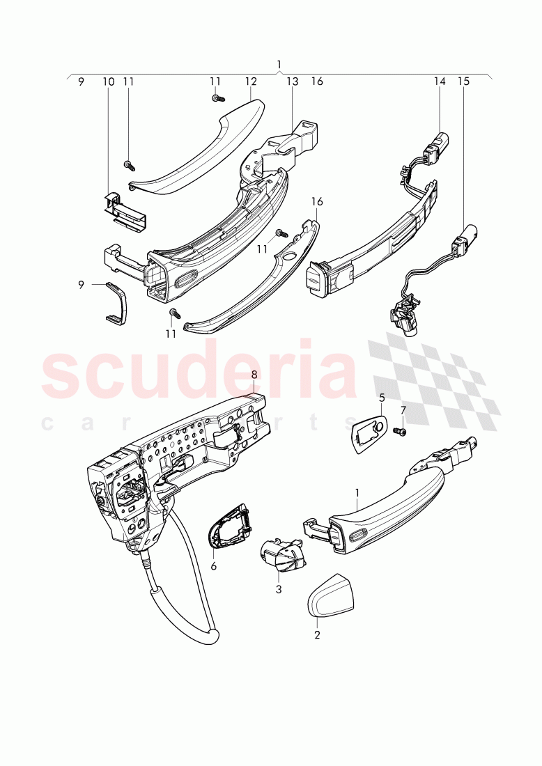 door handle, outer of Bentley Bentley Bentayga (2015+)