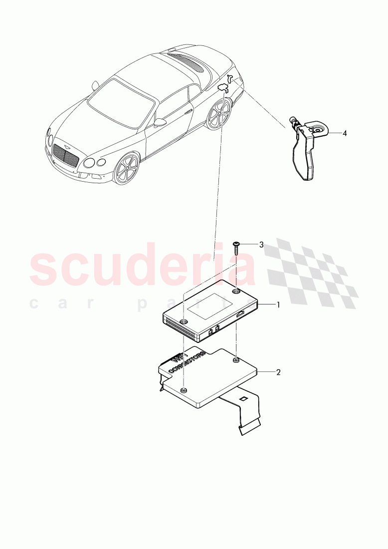 Wireless internet router, USB socket with cover, D - MJ 2016>> of Bentley Bentley Continental GTC (2011+)