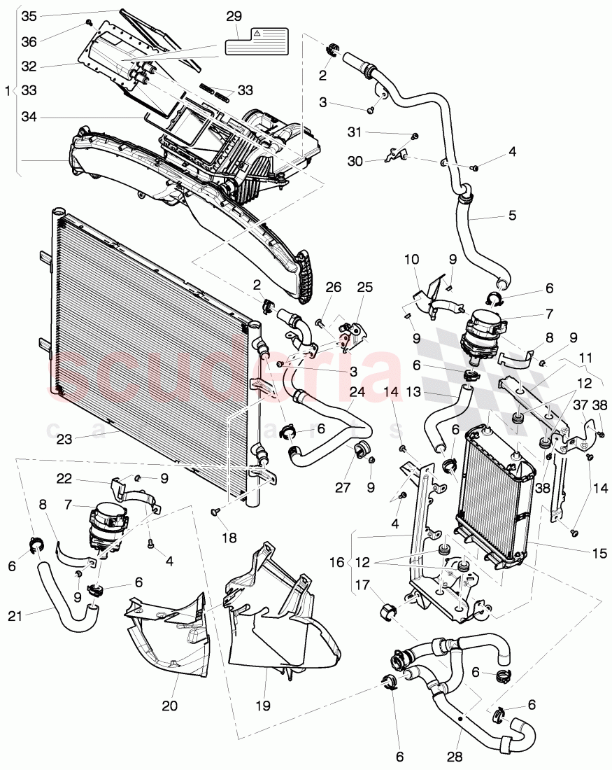 charge air cooler, air duct for charge, air cooler, D >> - MJ 2014 of Bentley Bentley Continental GT (2011-2018)